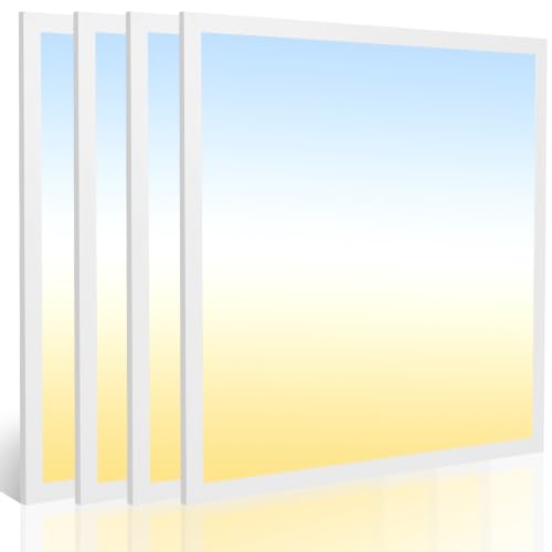 4 Pack 2x2 LED Flat Panel Light, 5CCT Selectable,0-10V Dimmable, 5200LM/40W - color: 4 Pack, size: 2-foot X 2-foot