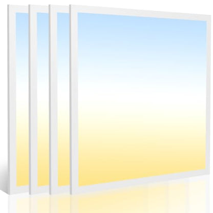 4 Pack 2x2 LED Flat Panel Light, 5CCT Selectable,0-10V Dimmable, 5200LM/40W - color: 4 Pack, size: 2-foot X 2-foot