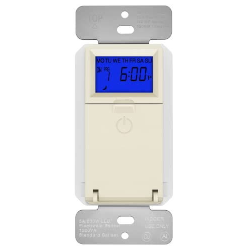 TOPGREENER Neutral Digital Astronomic Timer Switch, Light Almond, UL Listed - color: Light Almond, size: New Version