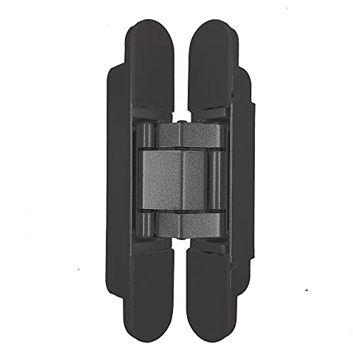Invisible Hinges Concealed Door Hinge Heavy Duty Hidden Hinge 3-D Adjustable - Black -1 Pair - color: 6"_Black_2 Pack