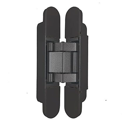 Invisible Hinges Concealed Door Hinge Heavy Duty Hidden Hinge 3-D Adjustable - Black -1 Pair - color: 6"_Black_2 Pack