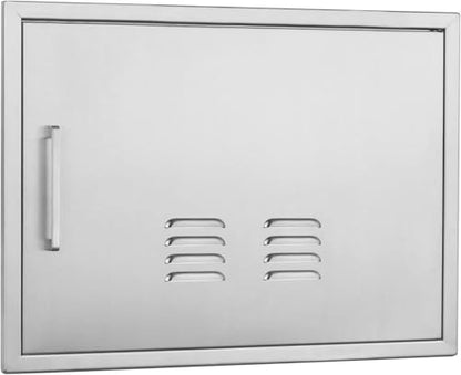 Outdoor Kitchen Doors, 23x17 Inch 304 Stainless Steel BBQ Access Door with Vent, Double Steel Doors for Outdoor Grill Island - size: 23W x 17H-Right