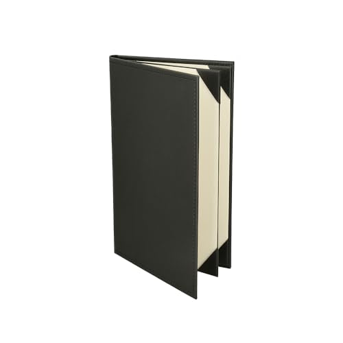 Prestine Menu Covers Made of Premium Faux Leather (10-Pack) - 8.5" x 14" - 4 Views - Black - Restaurant Menu - Wine List - Bar Menu - size: 8.5”x14” - 4 Views