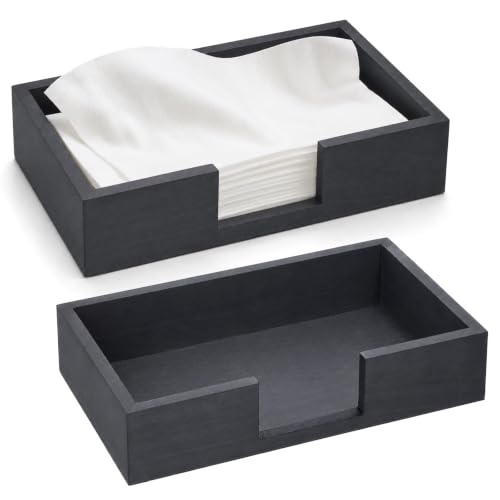 2 Pack Paper Towel Dispenser Countertop, Wooden Napkin Holder