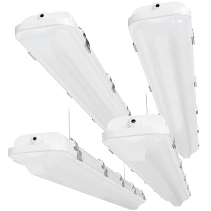 4FT LED Wide Vapor Tight Light, 60W/50W/40W 3CCT IP65 Shop Light 4-Pack - size: 4Pack