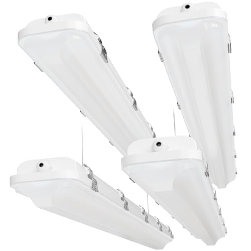 4FT LED Wide Vapor Tight Light, 60W/50W/40W 3CCT IP65 Shop Light 4-Pack - size: 4Pack