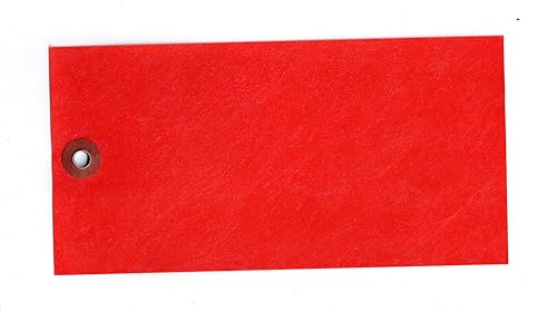 No. 10 Shipping Tag, Red, Blank, 7-1/4" x 3-5/8", 10-Pt w Metal Reinforced Eyelet - Pack / 50 Tags