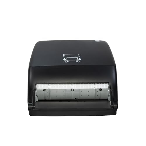 San Jamar Timeless Hands-Free Mechanical Paper Towel Dispenser, Black, Commercial Grade, Universal Roll Compatibility, Touchless Operation, for Bathrooms and Kitchens