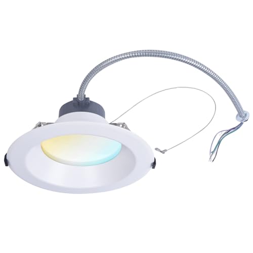 6 inch Commercial Canless LED Downlight, Wattage Adjustable 10/15/22W, 0-10V Dimmable Recessed Ceiling Light Fixture, 5 CCT 2700K-5000K, 120-277V IC Rated UL & Energy Star (1 Pack)