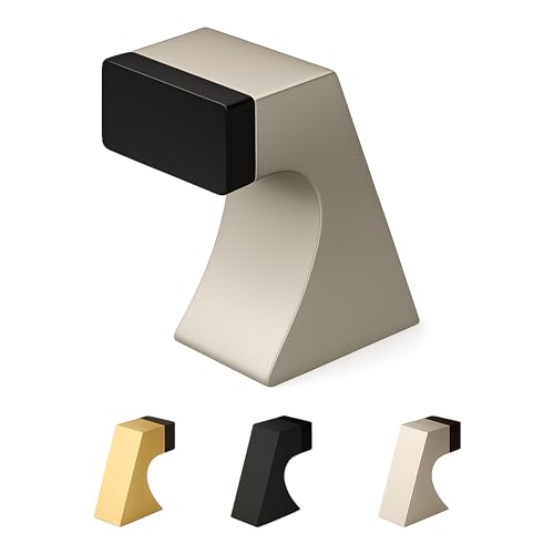 Mega Handles Curved Floor Door Stop Satin Nickel (1-Pack) - Wall Protector - color: Satin Nickel