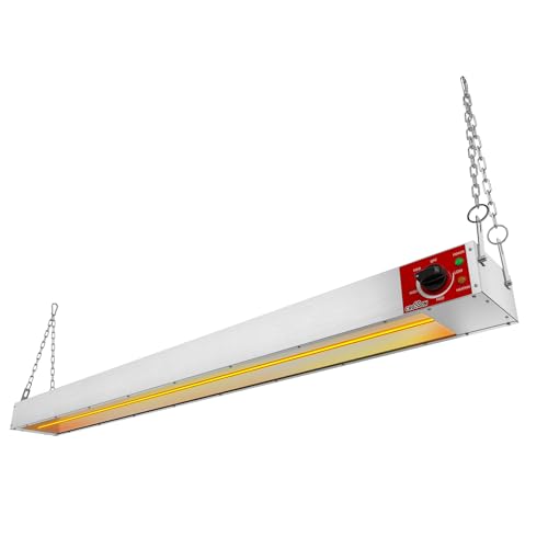 CROSSON Commercial Electric Overhead Strip Heater,60 Inch Food Heat Lamp with German EGO Energy Regulator,Suspended Chain and Undermount Brackets,Food Warming Lamp Heater for Catering Kitchen 1550W - size: 60 Inch