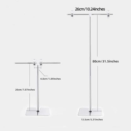 2 Pcs T-Sign Adjustable Metal Banner Holder, Table Top Banner Stand