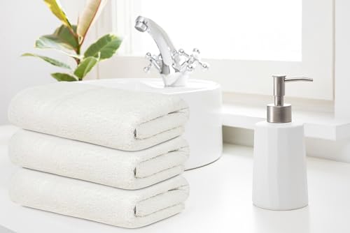 ZUPERIA White Bath Towels Bulk 36 Pack (20 x 40 Inches) - 100% Cotton Economy Light Weight Towels for Commercial Use - Quick Dry, Ultra-Soft, and Absorbent Bulk Towels - size: 20"x40" - Pack of 36