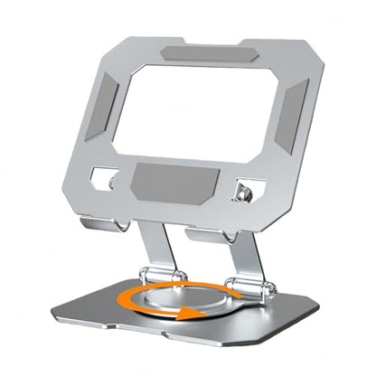 360° Rotatable Metal Tablet Stand, Adjustable Folding Desktop Stand for iPad/iPhone/Switch, Universal Use for Office/Movie/Studying/Drawing/Gaming, Silver - color: Hollow Stand - White