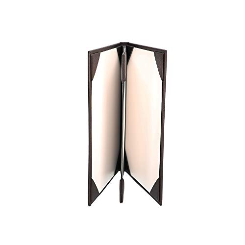 Menu Covers Made of Premium Faux Leather (10-Pack) - 8.5" X 11" - 4 Views - Black - color: Black, size: 4 Views