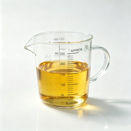BCnmviku Glass Measuring Cup 250ml 1Cup High Borosilicate [Insulated Handle | V-Shaped Spout]For Prepping Baking and Cooking Preheated Oven Dishwasher Freezer and Microwave Safe - size: 250ml