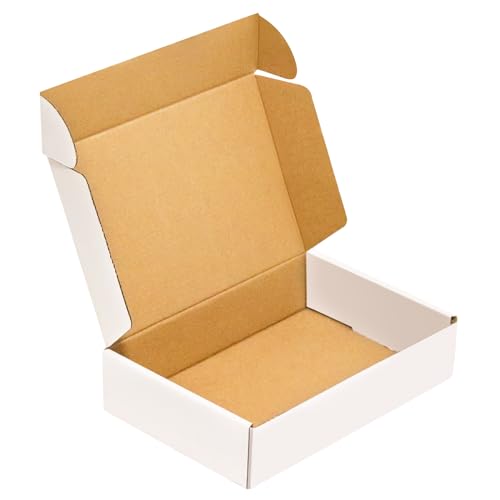 50 pack Small Shipping Box,9x6x2'',Corrugated Mailer,Cardboard Box, White - size: 9x6x2"