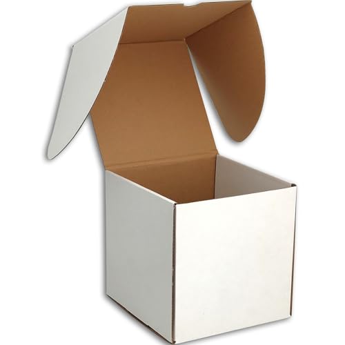 6x6x6 Shipping Boxes Set of 20, White Mailer Corrugated Cardboard Box - color: White, size: 6"x6"x6"/20-pack