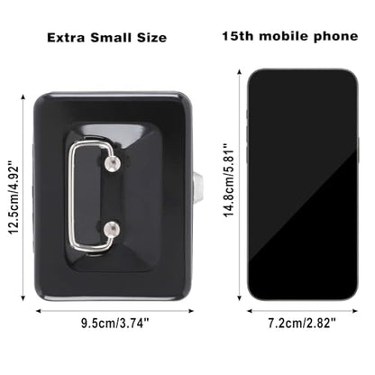 xydled Mini Cash Box with Lock, Metal Money Box, Steel Money Box, Black - color: Black, size: Small