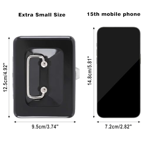 xydled Mini Cash Box with Lock, Metal Money Box, Steel Money Box, Black - color: Black, size: Small