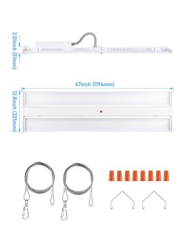 LEONLITE 4FT 225W LED Linear High Bay Light with Emergency Battery Backup
