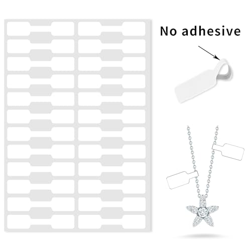 White Jewelry Price Labels,Any Pen Will not be Smeared,No Glue in the Middle Folding Part,Suitable for Jewelry handicrafts,etc. (600 PCS,1 Bag) - color: White, size: One bag