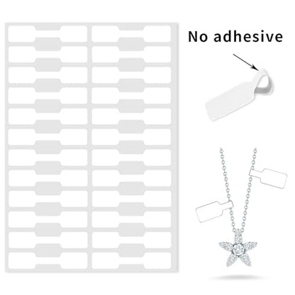 White Jewelry Price Labels,Any Pen Will not be Smeared,No Glue in the Middle Folding Part,Suitable for Jewelry handicrafts,etc. (600 PCS,1 Bag) - color: White, size: One bag