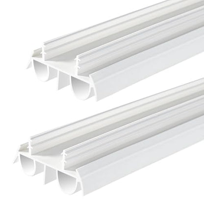 2 Pcs 36" White Double Bubble Kerf Door Sweep - color: White