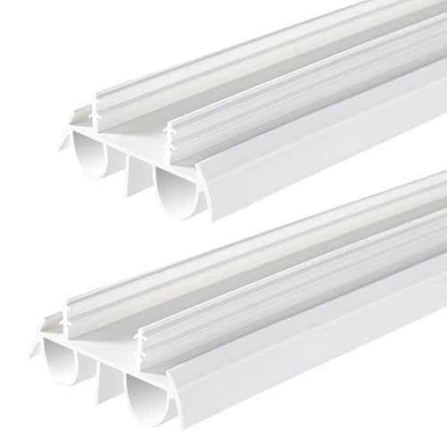 2 Pcs 36" White Double Bubble Kerf Door Sweep - color: White