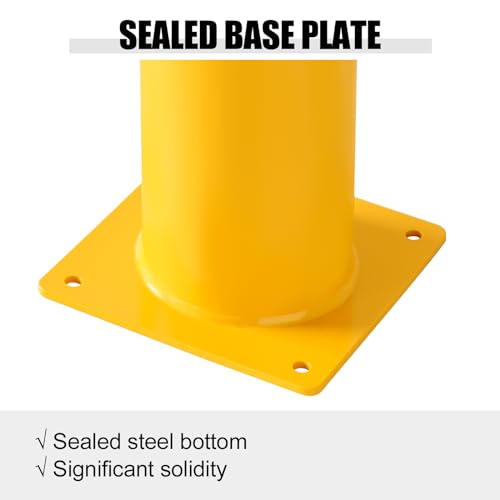 Safety Bollard,36 Inch Height Yellow Steel Bollard Post - size: 36x4.5