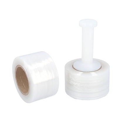 PSBM Mini Stretch Wrap with Plastic Handle, 24 Rolls 2 Inch x 600 Feet 150 Gauge Heavy Duty Clear Plastic Wrap Industrial Strength Shrink Film for Moving, Packing & Shipping - size: 2 Inch, style: 150 GA