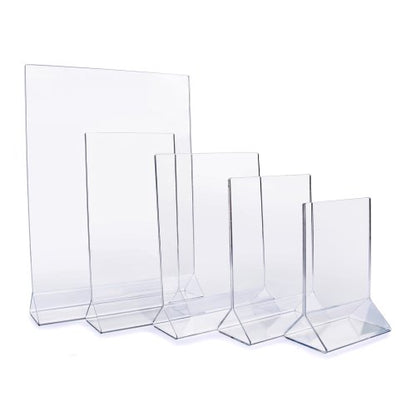 New Star Foodservice 22919 Acrylic Table Menu Card Holder, 3.5 x 5 Inch, Clear Plastic Display Sign Stand for Restaurants, Offices, Hotels, Events, and Retail Counters, Set of 12