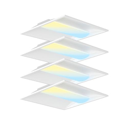 OKQ 2x2 LED Troffer Center Basket Panel,Color Tunable 3500K/4000K/5000K, Watt Adjustable, 30W/35W/40W-Up to 6000Lumens,0-10V Dimmable Recessed Back-Lit Drop Ceiling Light,ETL Qualified, 4Pack - size: 2X2 4Pack