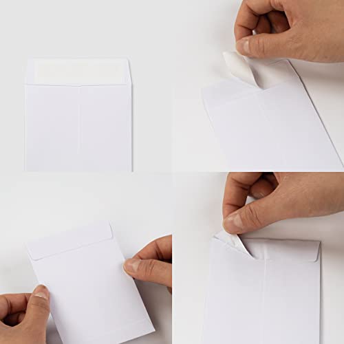 100 Pack Seed Envelopes Self-Adhesive, 3 1/4 x 4 1/2 inches, White - color: White