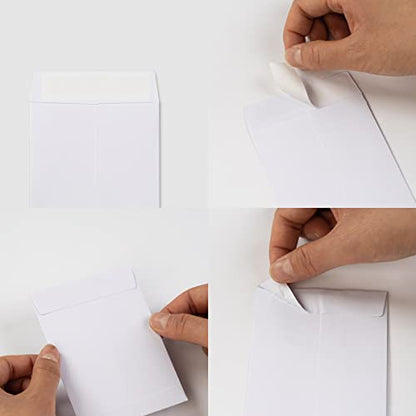 100 Pack Seed Envelopes Self-Adhesive, 3 1/4 x 4 1/2 inches, White - color: White