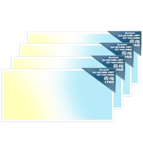 4 Pack 2x4 LED Flat Panel Light, Drop Ceiling, 5CCT 30-72W, 0-10V - size: 2x4