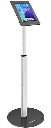 AboveTEK Anti Theft iPad Floor Stand, Robust Security Kiosk POS Tablet Stand, Height Adjustable Tablet Floor Stand w/Lock and Key Mechanism for 10.9-11" iPad & Galaxy Tab, Ideal for Retail Business - size: 10.9-11"