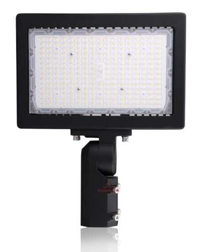 RuggedGrade 200W Kivo Series LED Dusk to Dawn Photocell Flood Light - color: Black - 5000K, size: 200W–Photocell–Slip Fit Mount–Kivo