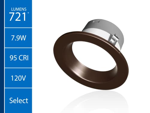 DLR4(v6) 4-inch Oil-Rubbed Bronze Selectable Recessed LED Downlight (DLR4607120SOB) - color: Oil-Rubbed Bronze, style: 1-Pack
