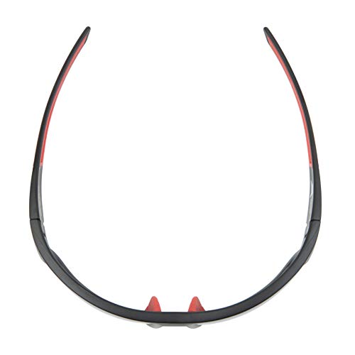 X Power ANSI Z87+ Safety Sunglasses Impact Resistant Polycarbonate Lens & Double Injection Frame - color: 002 Matte Black & Red Frame / Dark Grey Lens