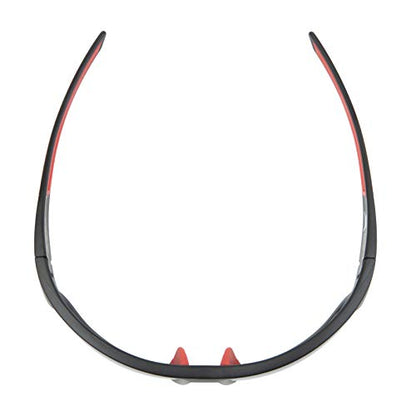 X Power ANSI Z87+ Safety Sunglasses Impact Resistant Polycarbonate Lens & Double Injection Frame - color: 002 Matte Black & Red Frame / Dark Grey Lens