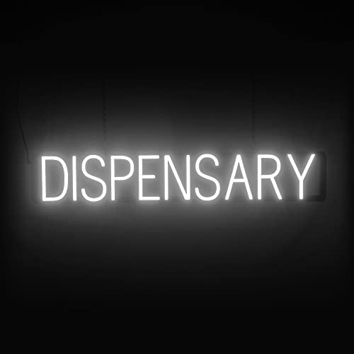 SpellBrite LED Neon DISPENSARY Sign for Business - White, 37" x 6" - color: White, size: DISPENSARY (37"x6.3")