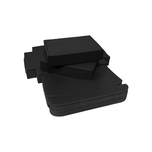 50 Pack 7.9x4x1.2 in Black Shipping Boxes - color: Black, size: 7.9x4x1.2 in