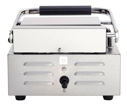 Kratos Commercial Electric Panini Sandwich Grill with Grooved Top and Smooth Bottom Plates, 9" x 9" Cooking Surface, Commercial Countertop Panini Press, 120V, 1750W (29Y-019) - size: Small w/ Smooth & Grooved Plates