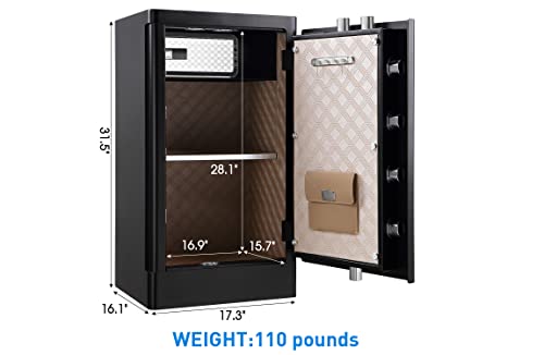 Tenamic Deluxe Biometric Fingerprint Safe Box Smart Touch Screen Fireproof Safe for Home Office Hotel 5.1 Cubic Feet - size: 5.1 cuft Deluxe Biometric
