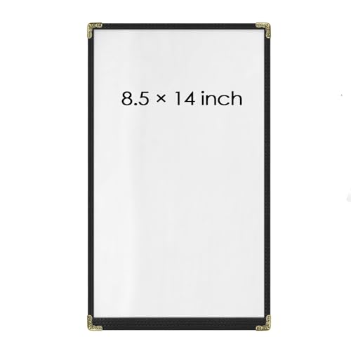 Menu Covers 25 Pack 8.5 x 14 inch - Black Vinyl Menu Holders with Clear Sleeves | 2-View Waterproof Restaurant Menu Protectors | Top-Loading for Cafes, Diners & Catering - color: Black, size: 1 Pages /2 Views-8.5"x14"
