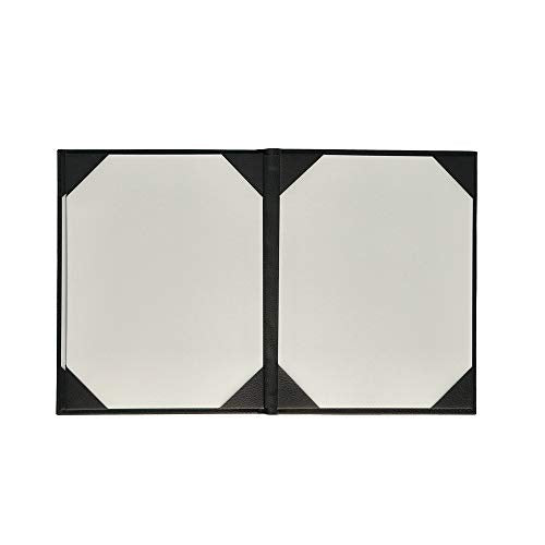 Menu Covers Made of Premium Faux Leather (10-Pack) - 8.5" X 11" - 6 Views - Black - color: Black, size: 6 Views