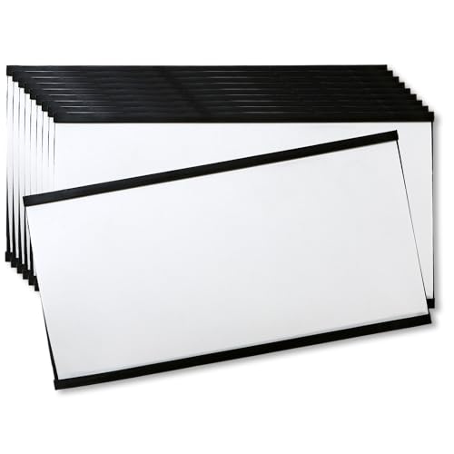 SmartSign (10-Pack) Magnetic C Channel Card Label Holders - 3" x 6" Metal Racks and Shelf Label Holders with Paper Inserts - size: 3" x 6" pack of 10