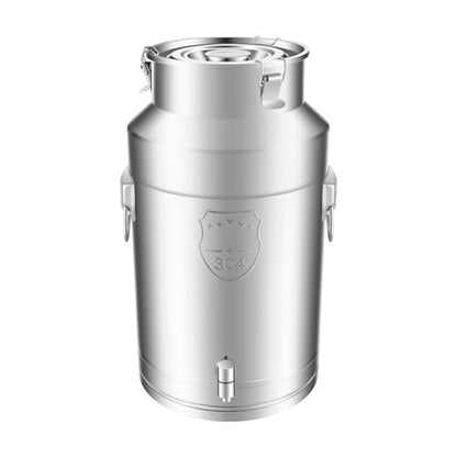 304 Stainless Steel Milk Bucket with Faucet,Milk Buckets with Lid Can Large Liquid Container Storage,Sealing Lid and Carry Handle, Airtight Design(35L/9.24 Gal,w/Faucet) - size: 35L/9.24 Gal,w/Faucet