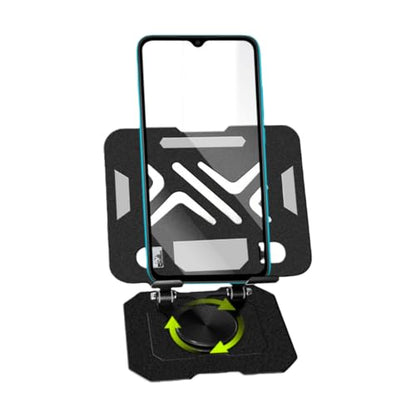 Ultra-Stable 360° Rotatable Metal Tablet Stand, Adjustable Folding Desktop Stand for iPad/iPhone/Switch, Universal Use for Office/Movie/Studying/Drawing/Gaming, Black - color: Soccer Stand - Black